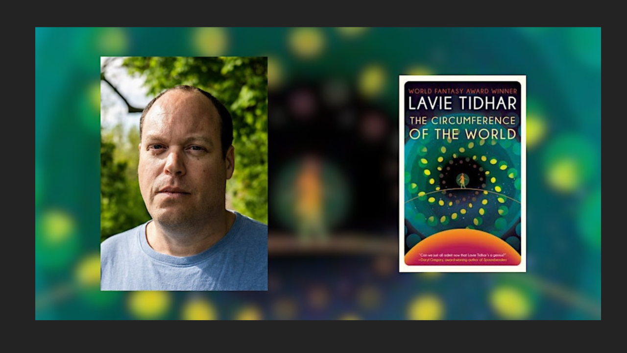Picture of author Lavie Tidhar alongside his new novel.
