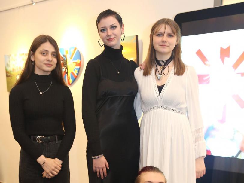 Photo of three students from Croydon College - school of Art