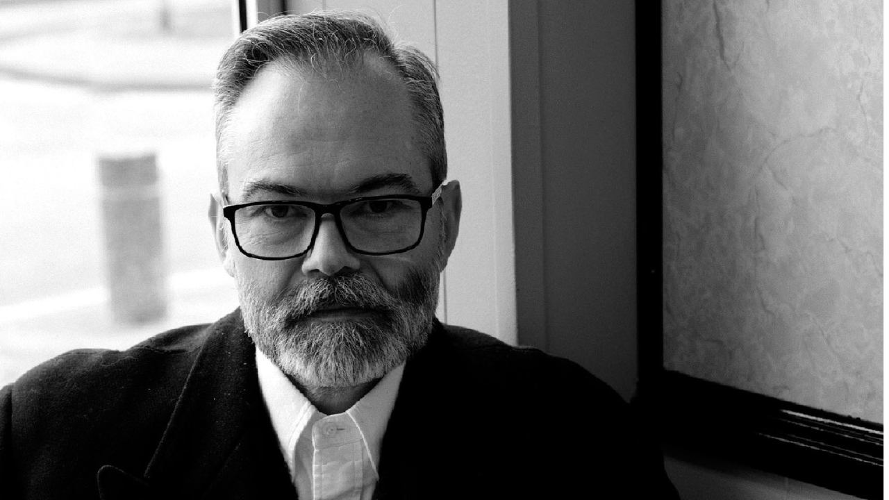 Black and white photo of Bob Stanley