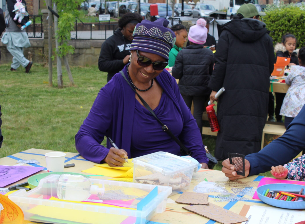 A lady drawing