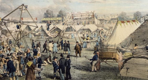 A painting of Croydon Fair by George Hawkins