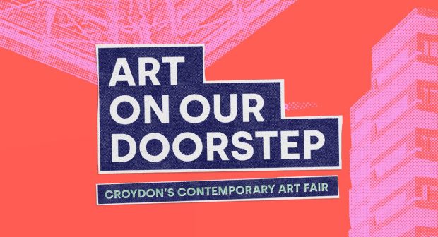 Art On Our Doorstep graphic artwork in red and pink