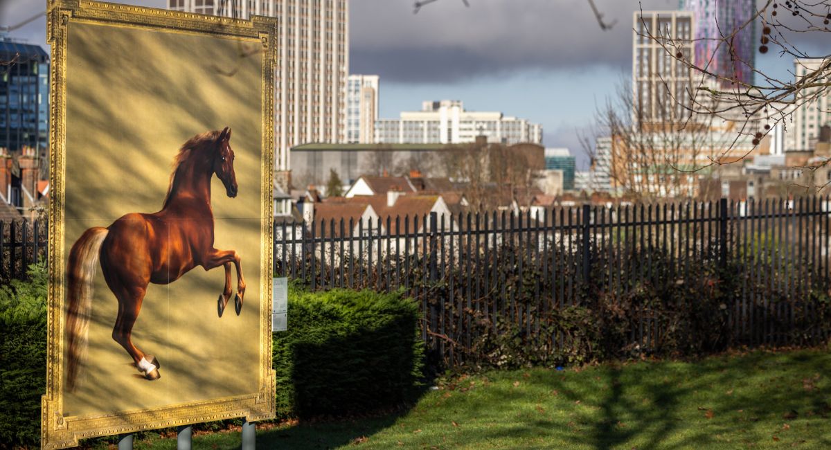 George Stubbs' Whistlejacket on display at Park Hill Park, Croydon
