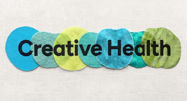 Creative Health spelled out on different fabrics
